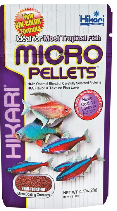 Hikari Tropical Semi-Floating Micro Pellets Fish Food, 0.77 Oz (22g)