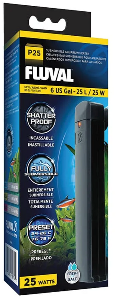 P25 Submersible Heater, 25W, up to 6 US Gal / 25 L
