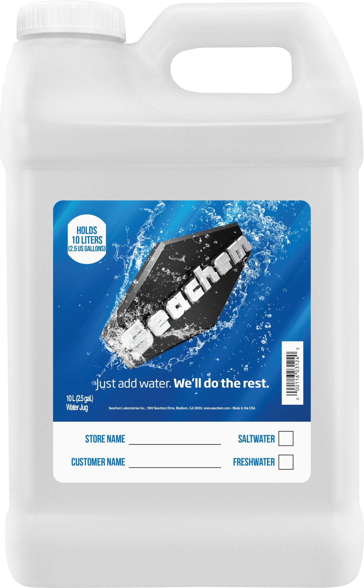 Seachem Water jug (2.5 gallons water container)