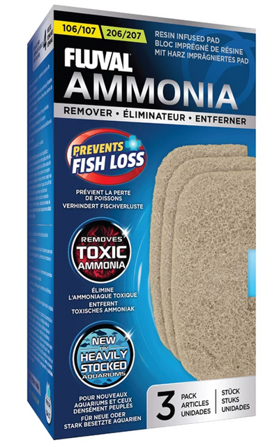 Ammonia Remover for 106/206, 107/207 Canister Filter, 3-Pack