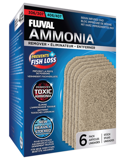 Ammonia Remover for 306/406, 307/407 Canister Filter, 6-Pack