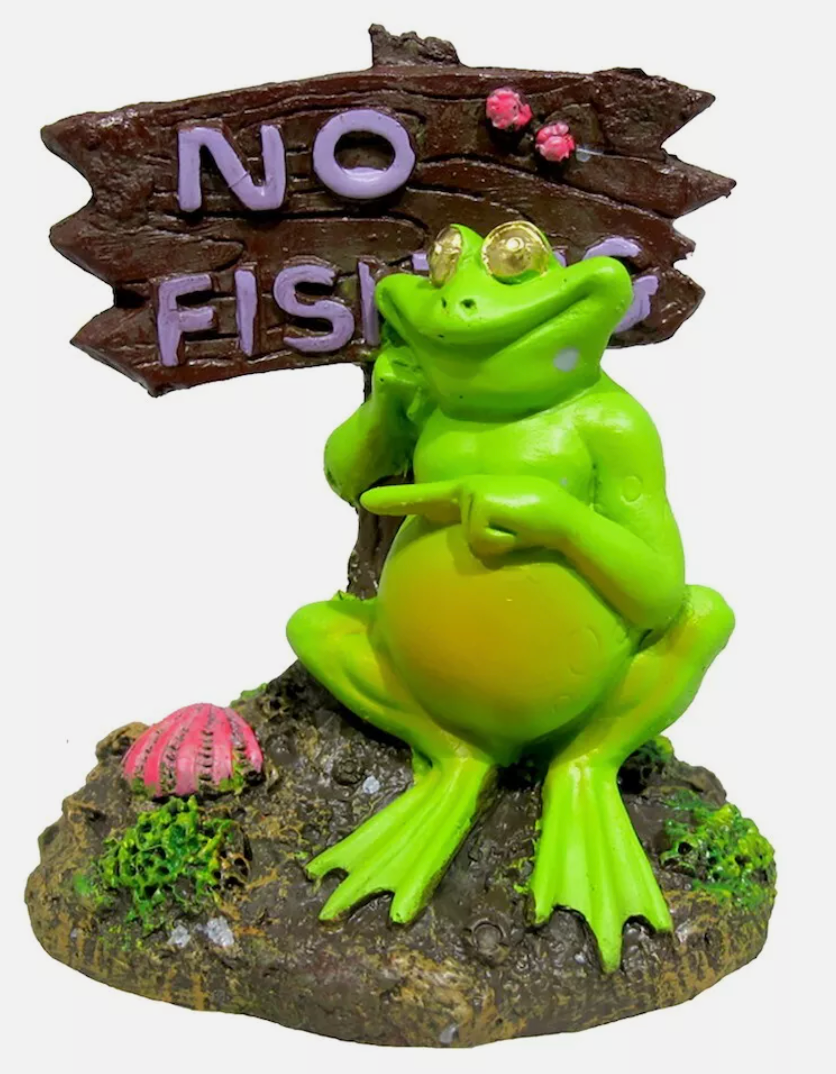 Marina Pot Belly Frog - No Fishing Sign