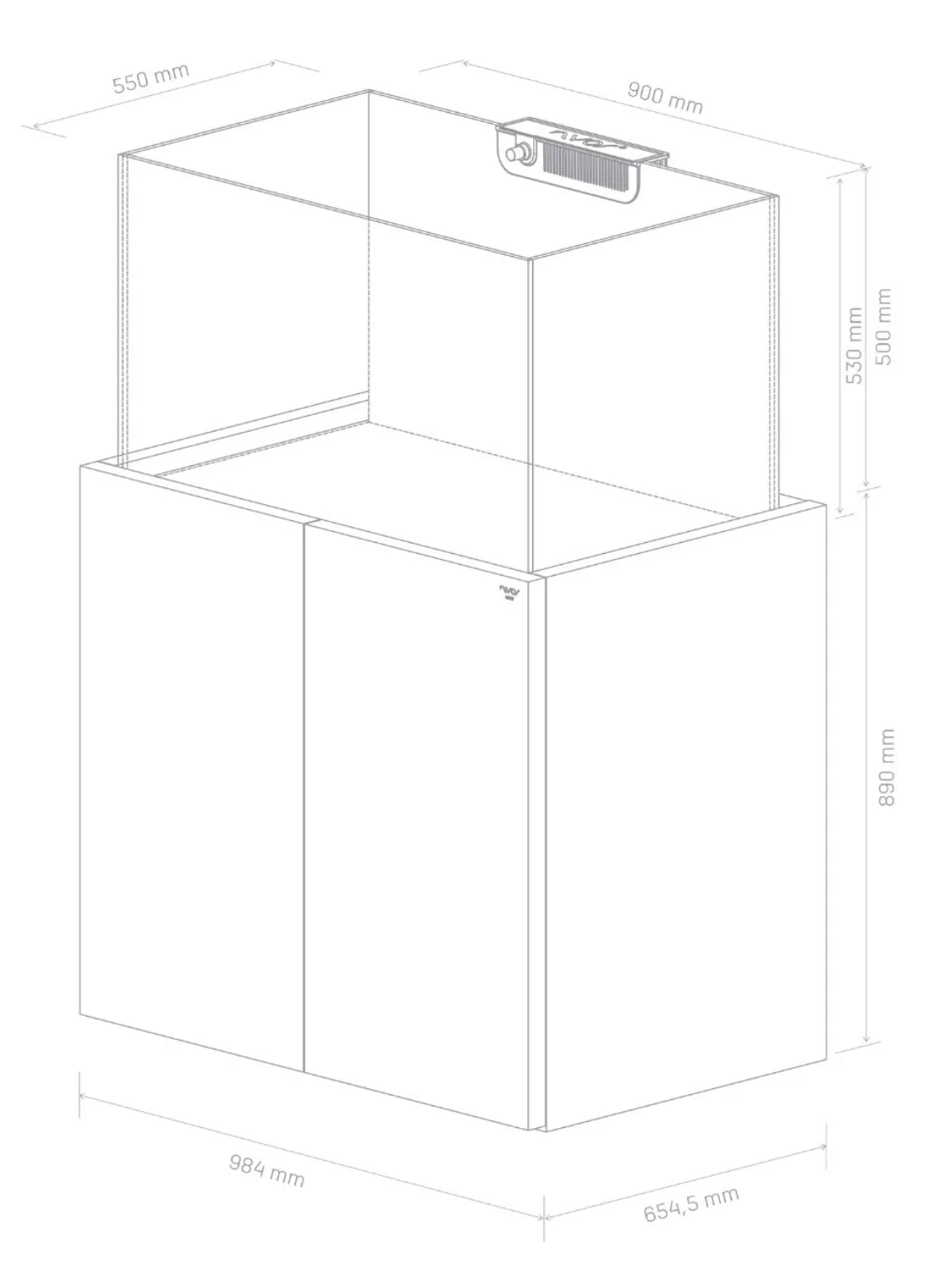 Nyos OPUS G2 300 Aquarium w/ Pro-Line Cabinet (Grey)