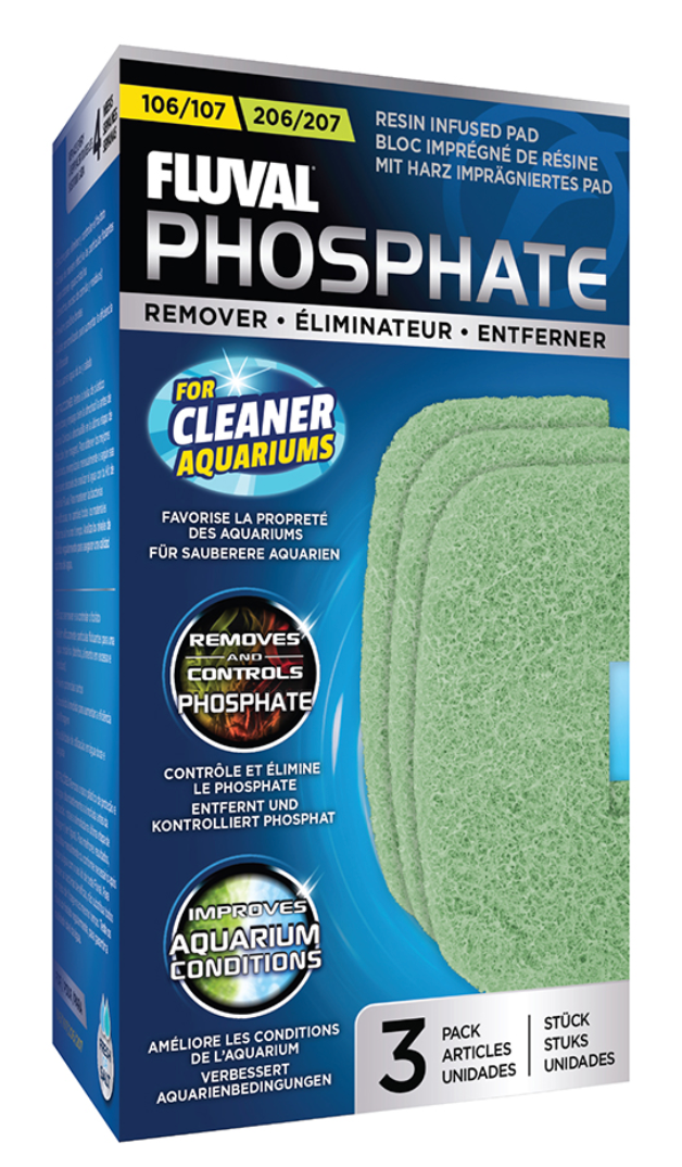 Phosphate Remover for 106/206, 107/207 Canister Filter, 3-Pack
